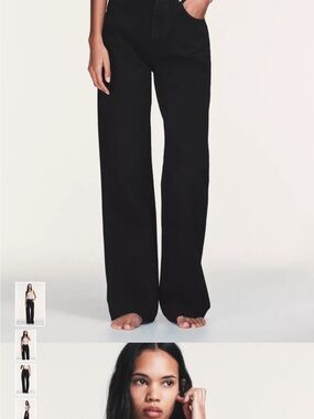 Zara Black Wide-Leg Jeans